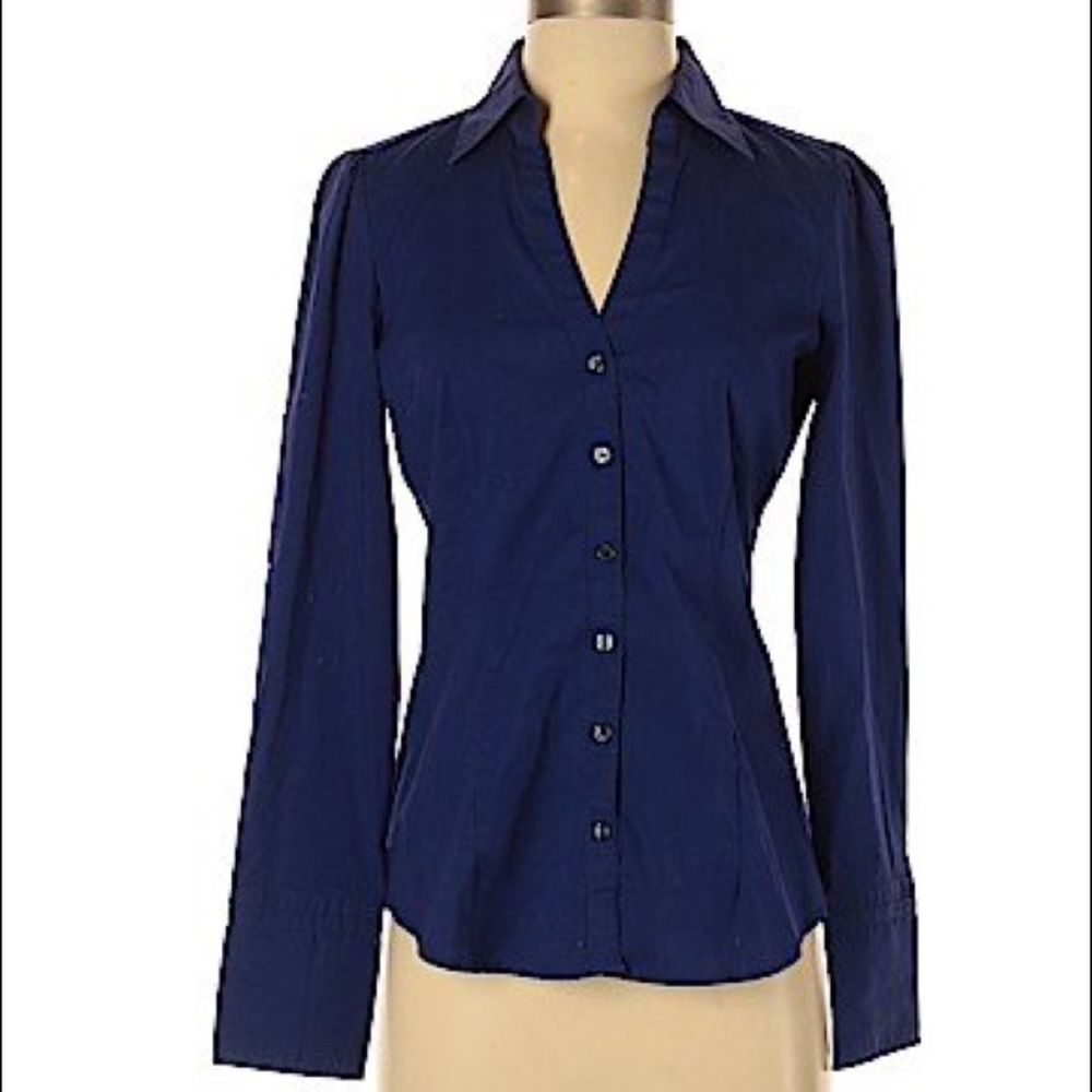 Express navy button down